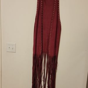 Maroon duster with studs